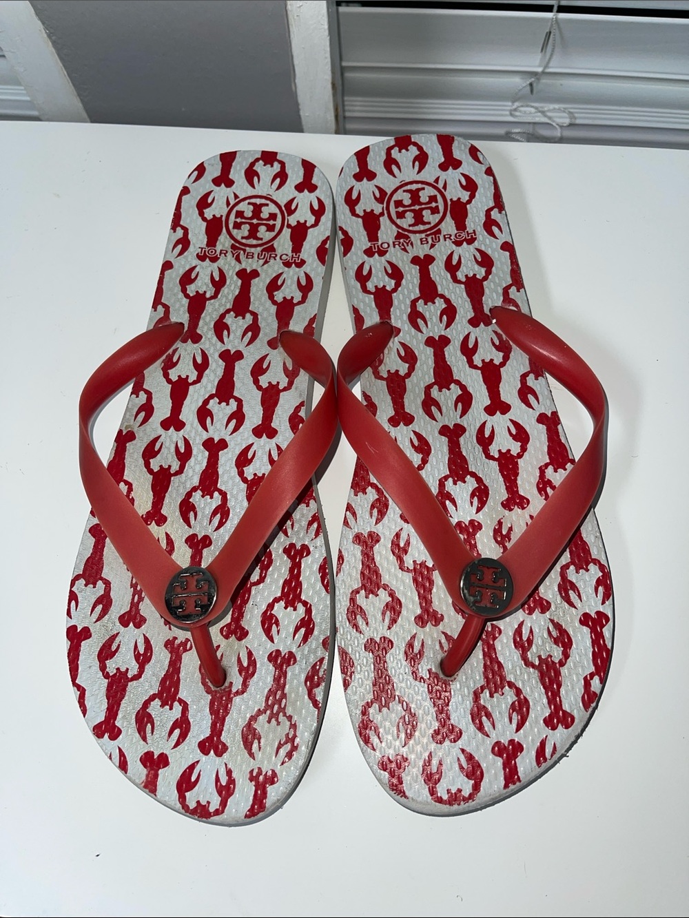 Tory Burch Lobster flip flops